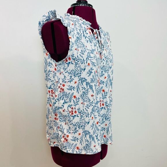 Melloday White Floral Summer Top Sz Small - Picture 4 of 10